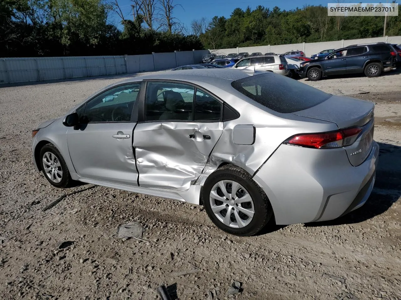 5YFEPMAE6MP237011 2021 Toyota Corolla Le