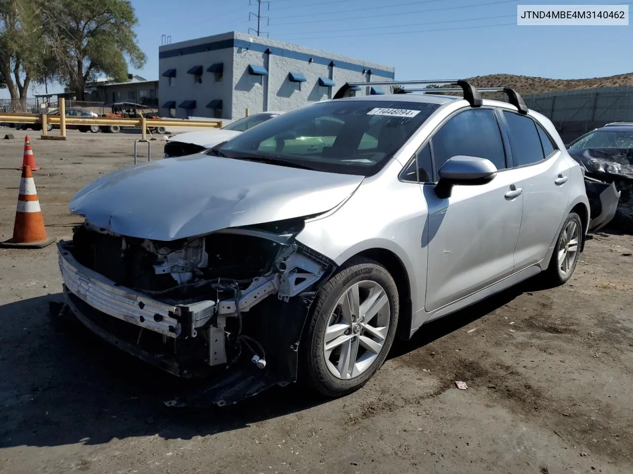 2021 Toyota Corolla Se VIN: JTND4MBE4M3140462 Lot: 71046094