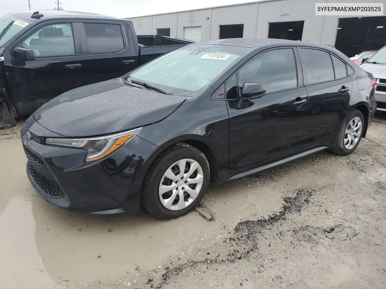 2021 Toyota Corolla Le VIN: 5YFEPMAEXMP203525 Lot: 71101834