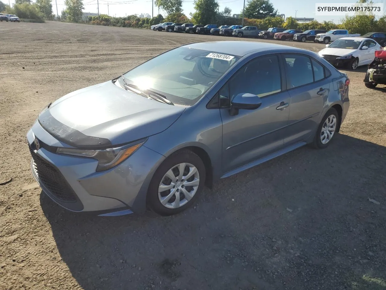 2021 Toyota Corolla Le VIN: 5YFBPMBE6MP175773 Lot: 71268704