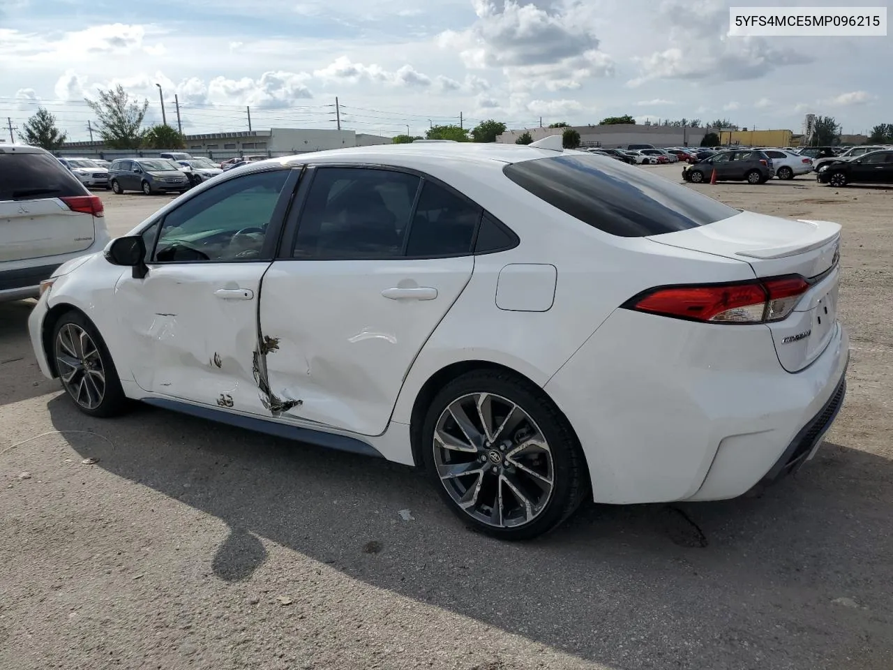 2021 Toyota Corolla Se VIN: 5YFS4MCE5MP096215 Lot: 71830444