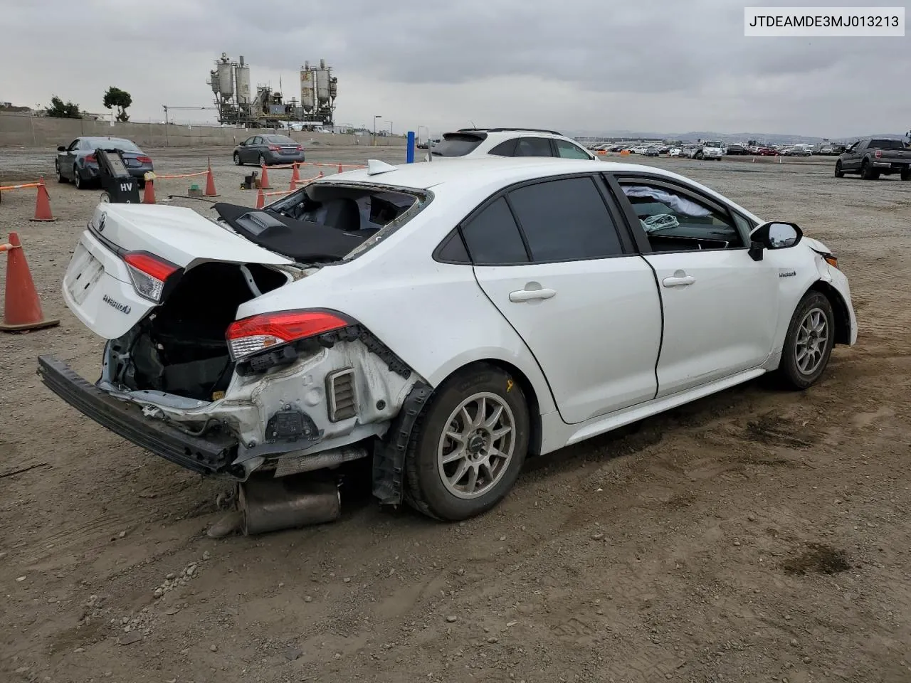 2021 Toyota Corolla Le VIN: JTDEAMDE3MJ013213 Lot: 72085894