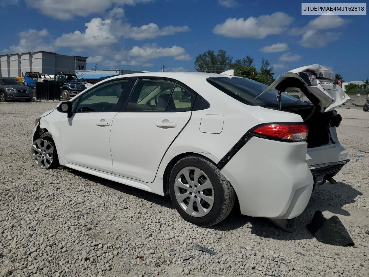 2021 Toyota Corolla Le VIN: JTDEPMAE4MJ152818 Lot: 72396854