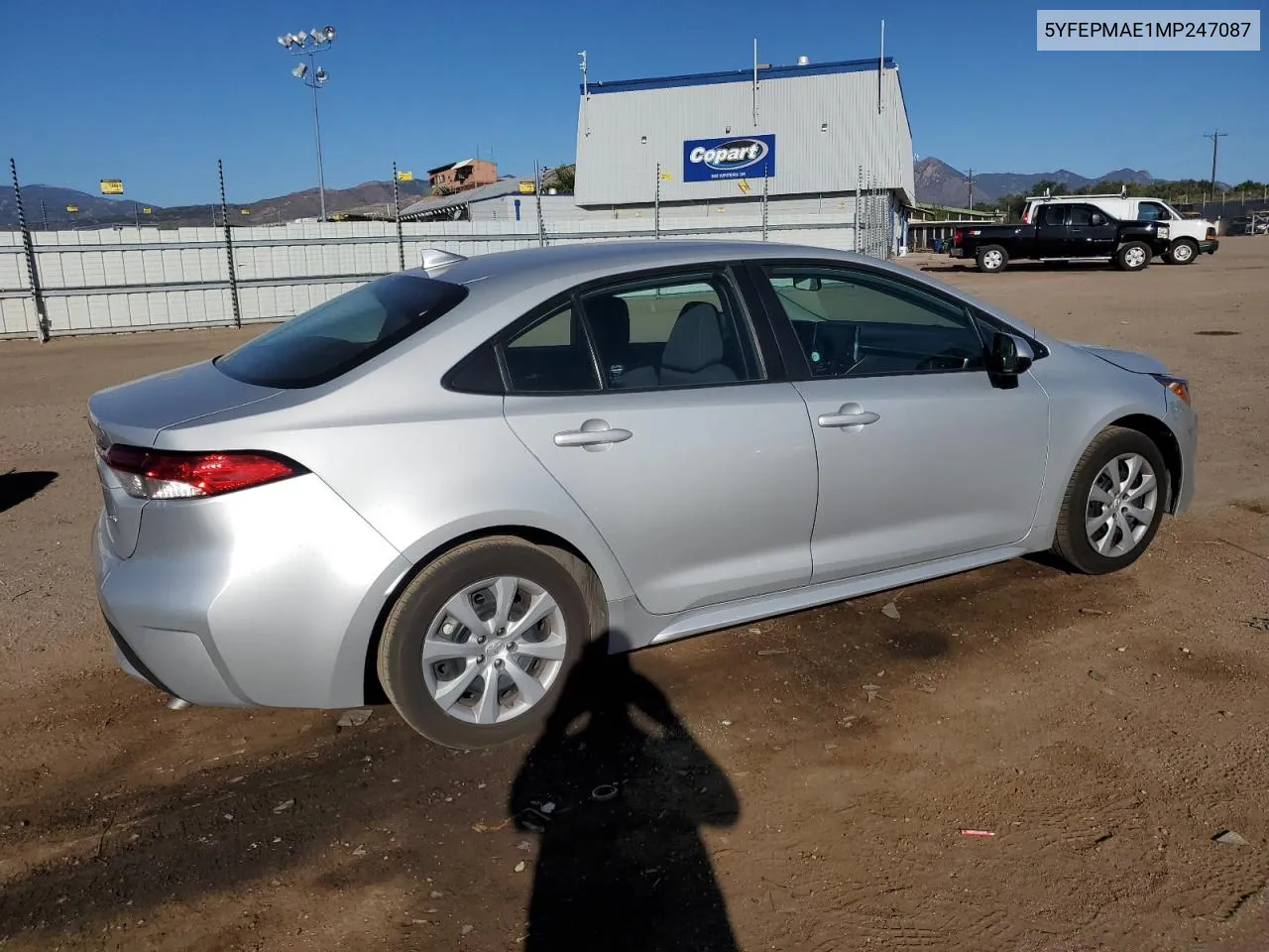 2021 Toyota Corolla Le VIN: 5YFEPMAE1MP247087 Lot: 72510004