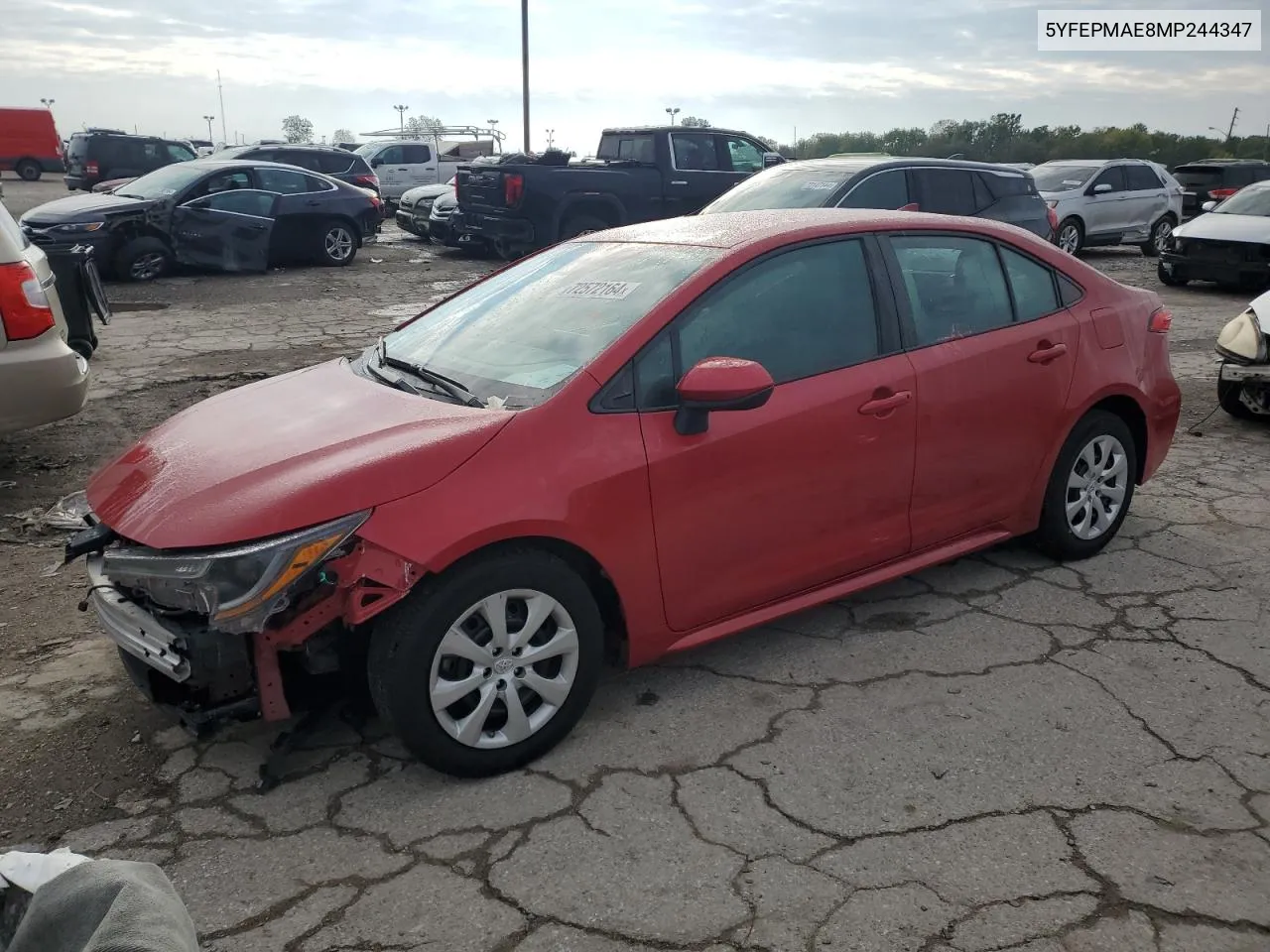 2021 Toyota Corolla Le VIN: 5YFEPMAE8MP244347 Lot: 72572164