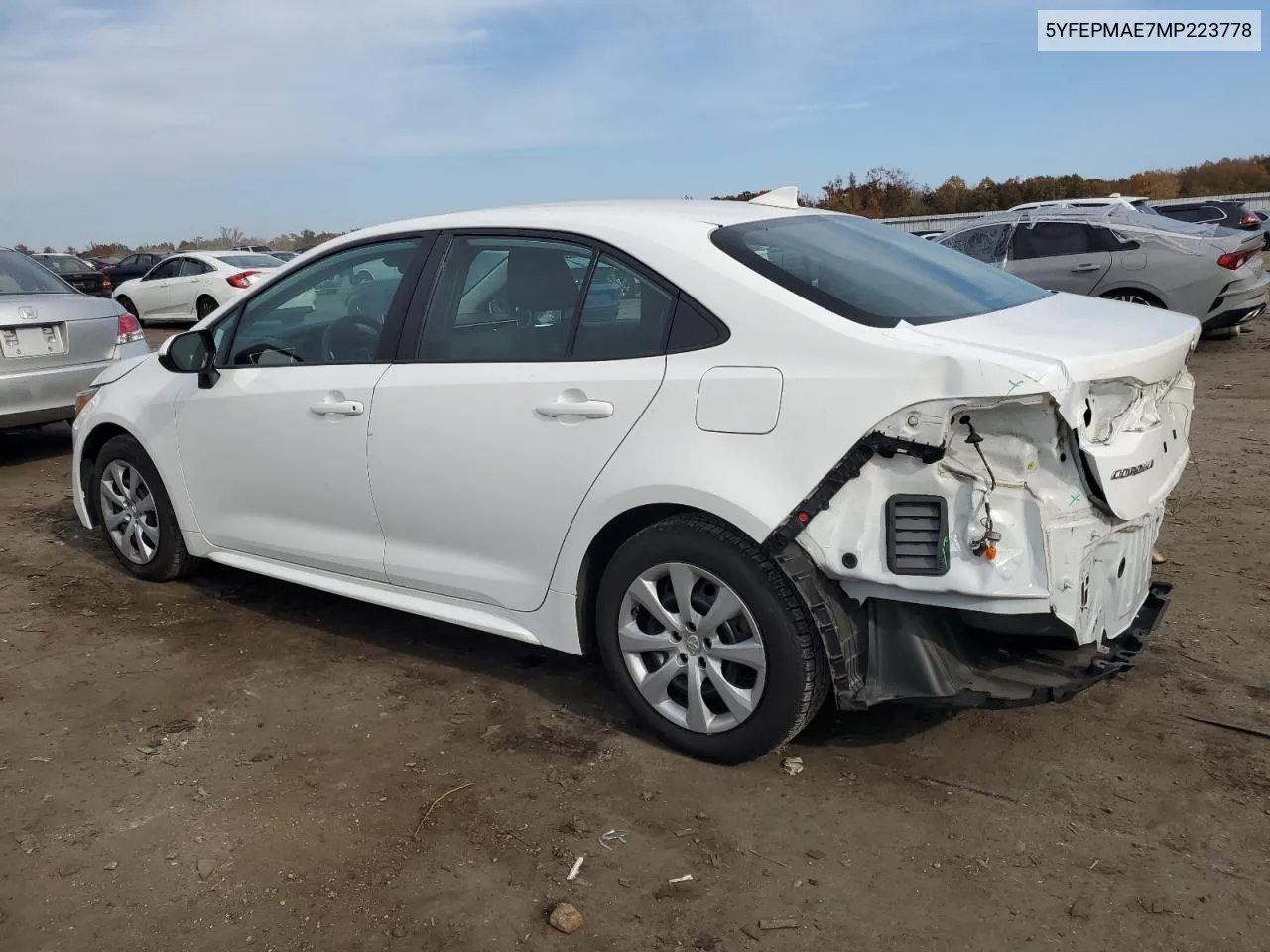 2021 Toyota Corolla Le VIN: 5YFEPMAE7MP223778 Lot: 72592644