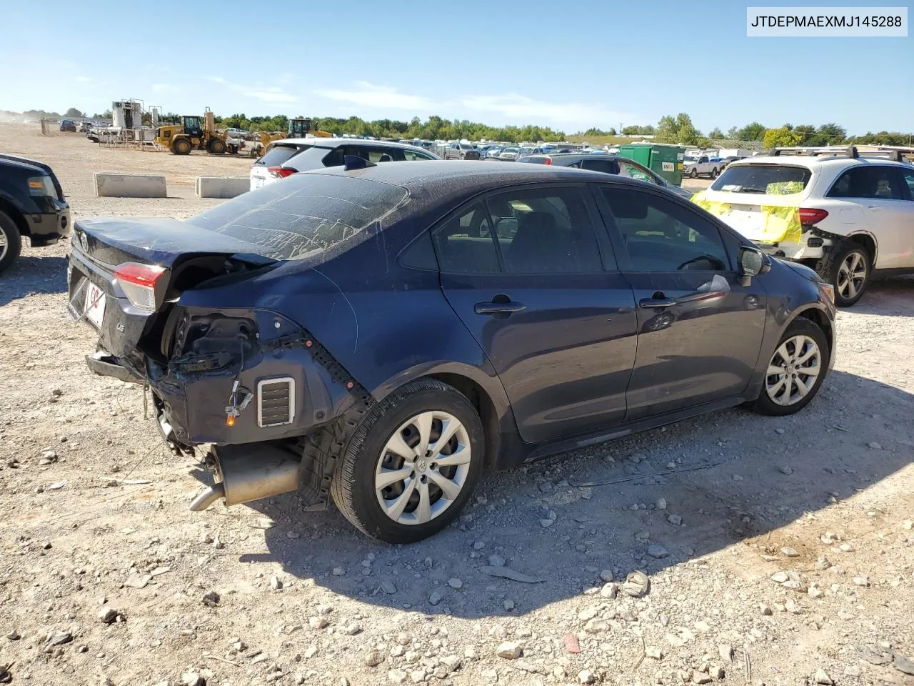 2021 Toyota Corolla Le VIN: JTDEPMAEXMJ145288 Lot: 73151564