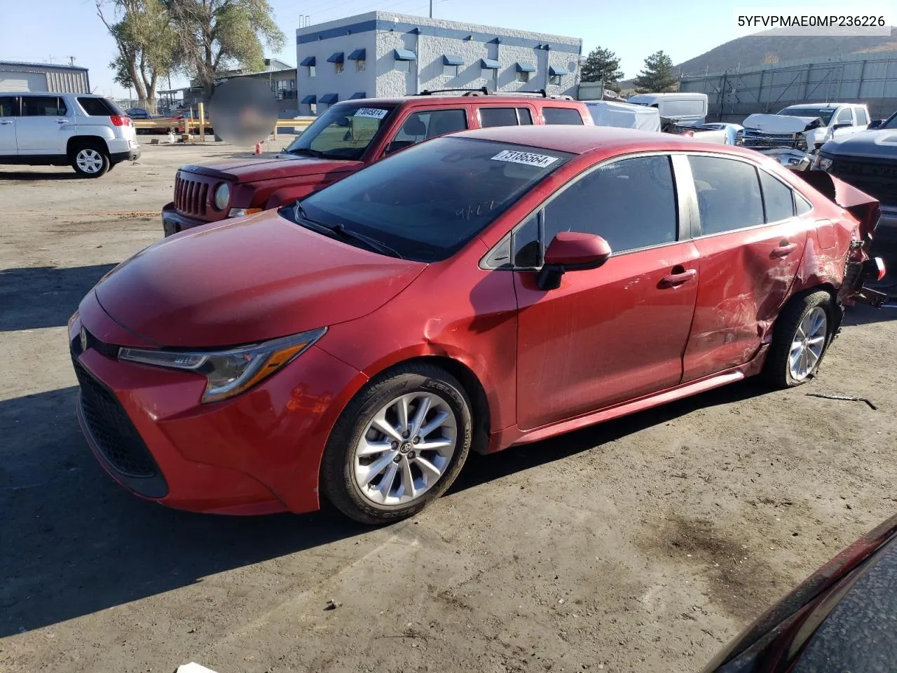 2021 Toyota Corolla Le VIN: 5YFVPMAE0MP236226 Lot: 73186564