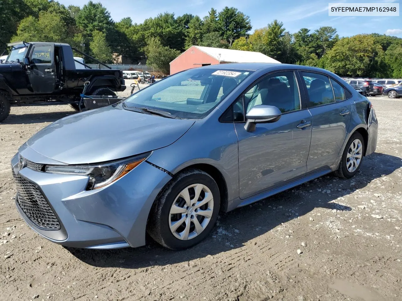 2021 Toyota Corolla Le VIN: 5YFEPMAE7MP162948 Lot: 73192354