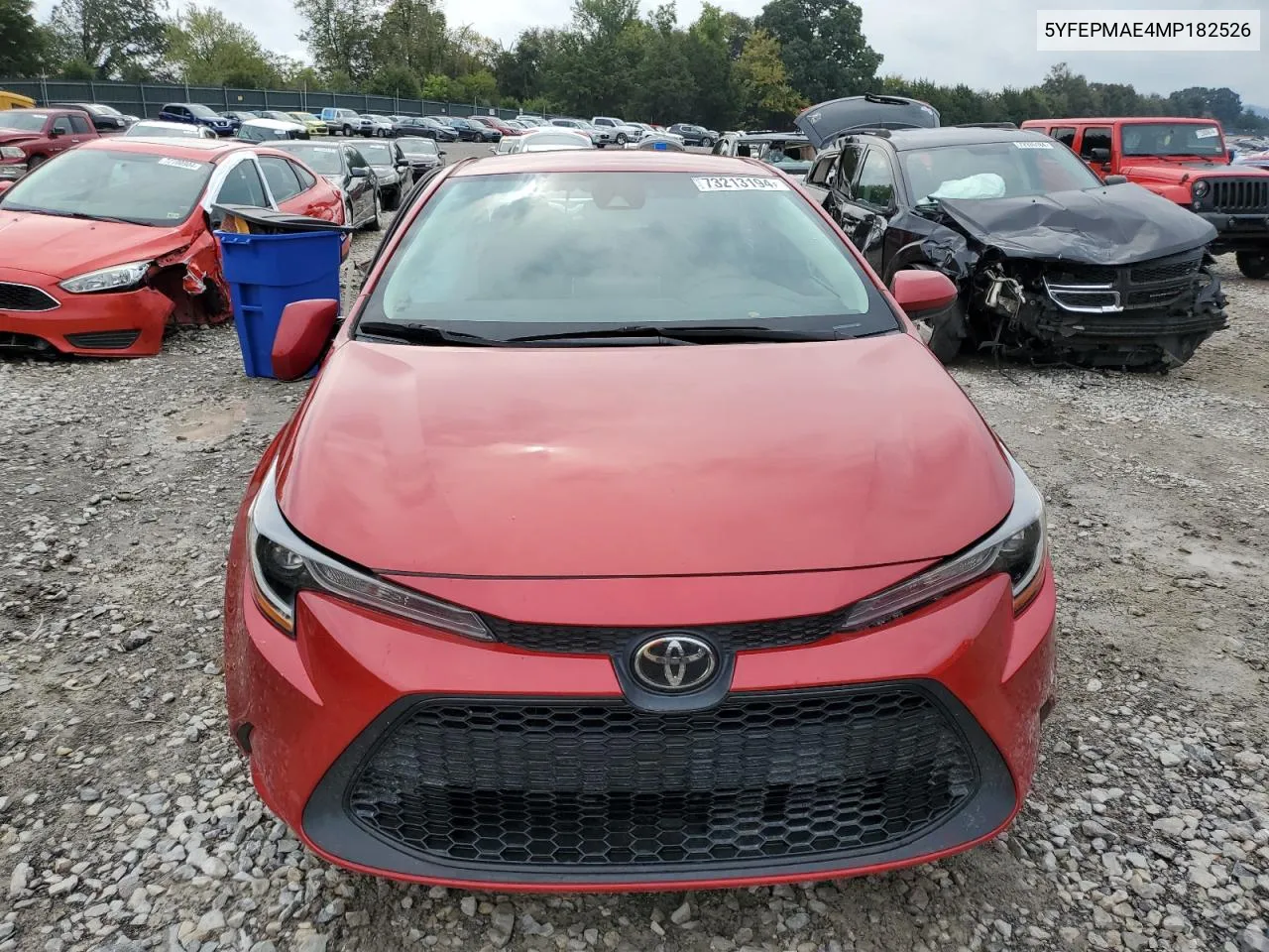 2021 Toyota Corolla Le VIN: 5YFEPMAE4MP182526 Lot: 73213194