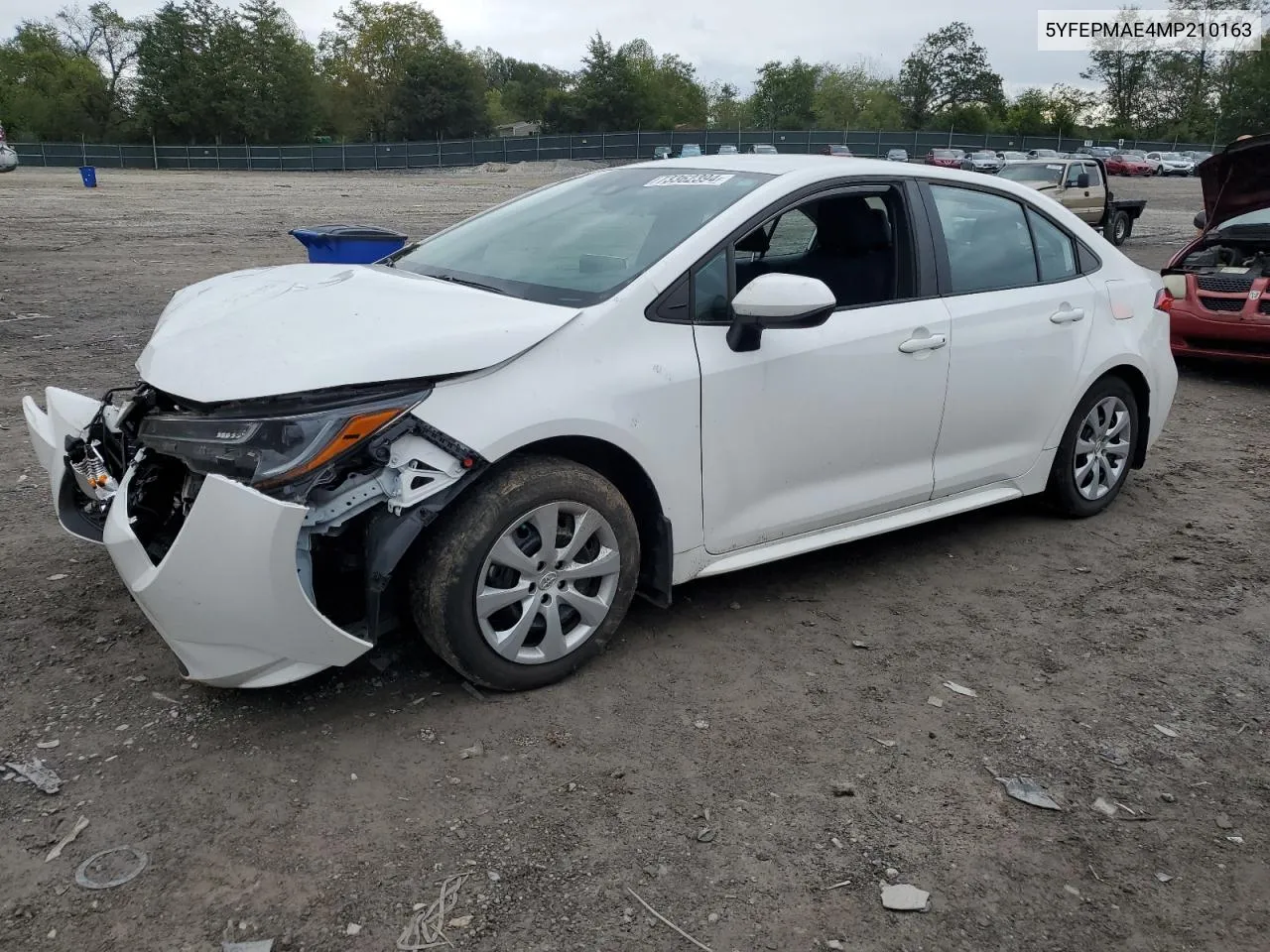 2021 Toyota Corolla Le VIN: 5YFEPMAE4MP210163 Lot: 73362394