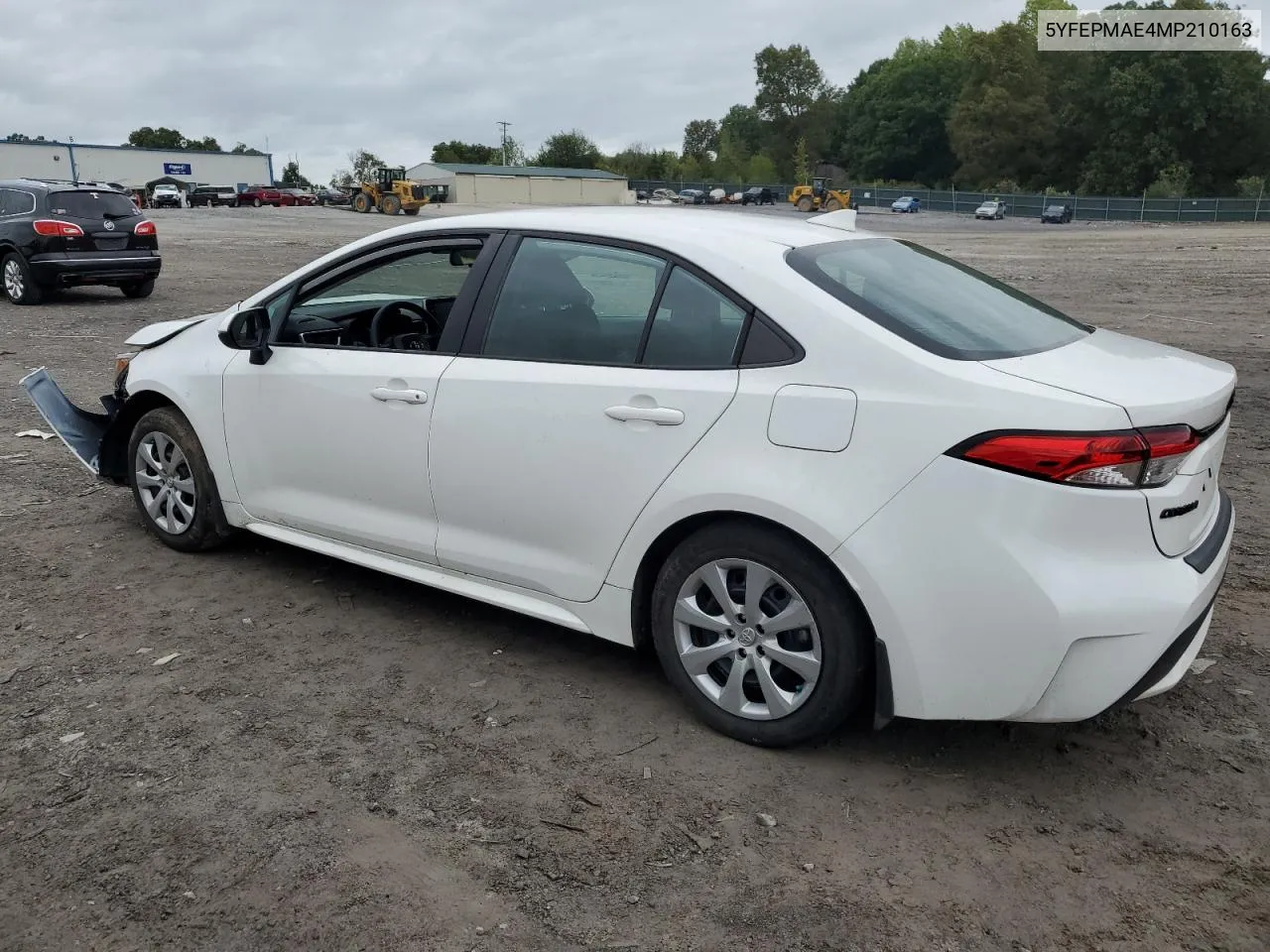 2021 Toyota Corolla Le VIN: 5YFEPMAE4MP210163 Lot: 73362394