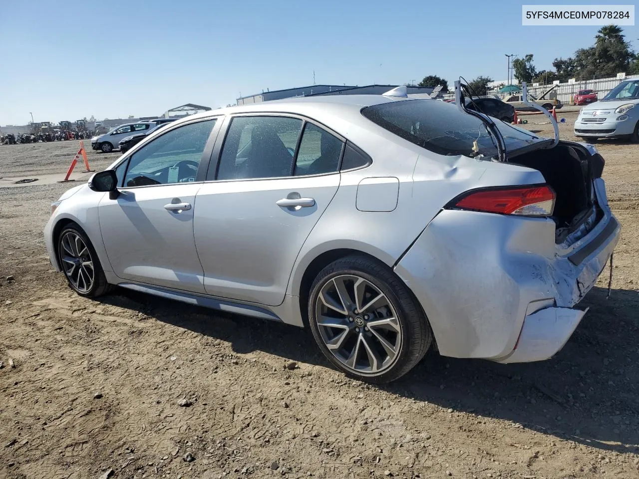 2021 Toyota Corolla Se VIN: 5YFS4MCE0MP078284 Lot: 73401264