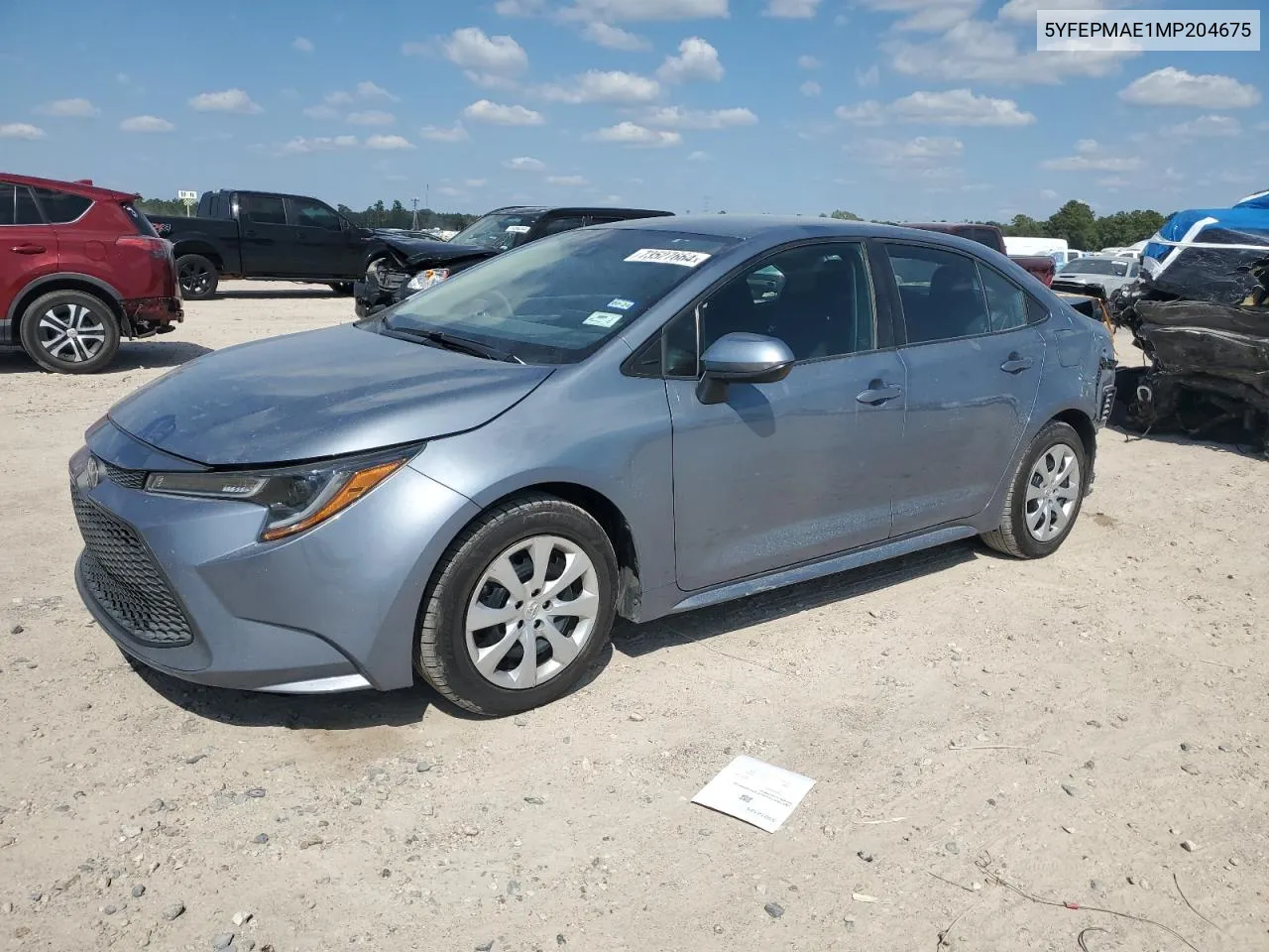 2021 Toyota Corolla Le VIN: 5YFEPMAE1MP204675 Lot: 73527664