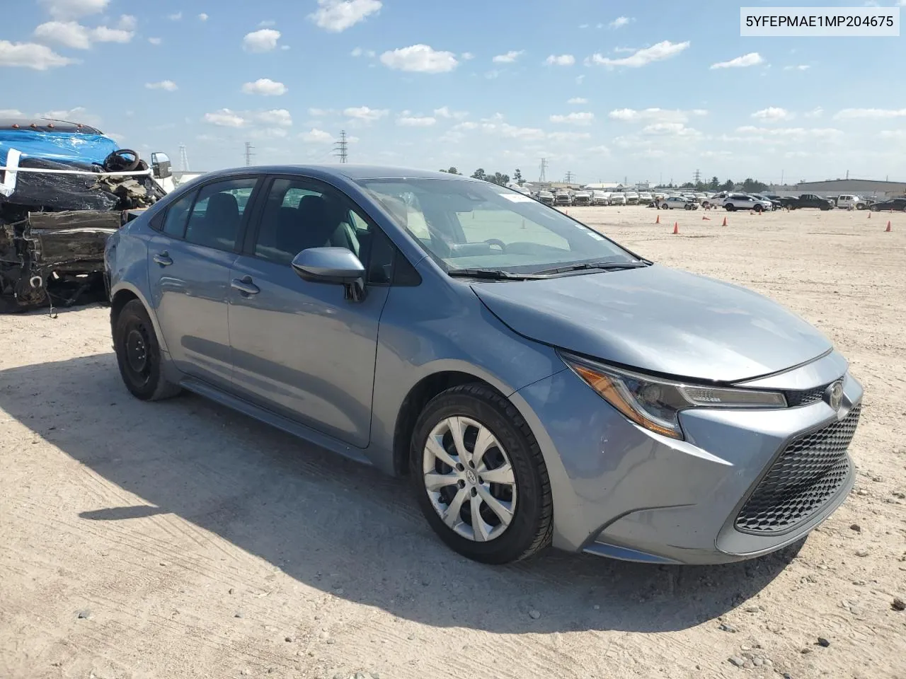 2021 Toyota Corolla Le VIN: 5YFEPMAE1MP204675 Lot: 73527664