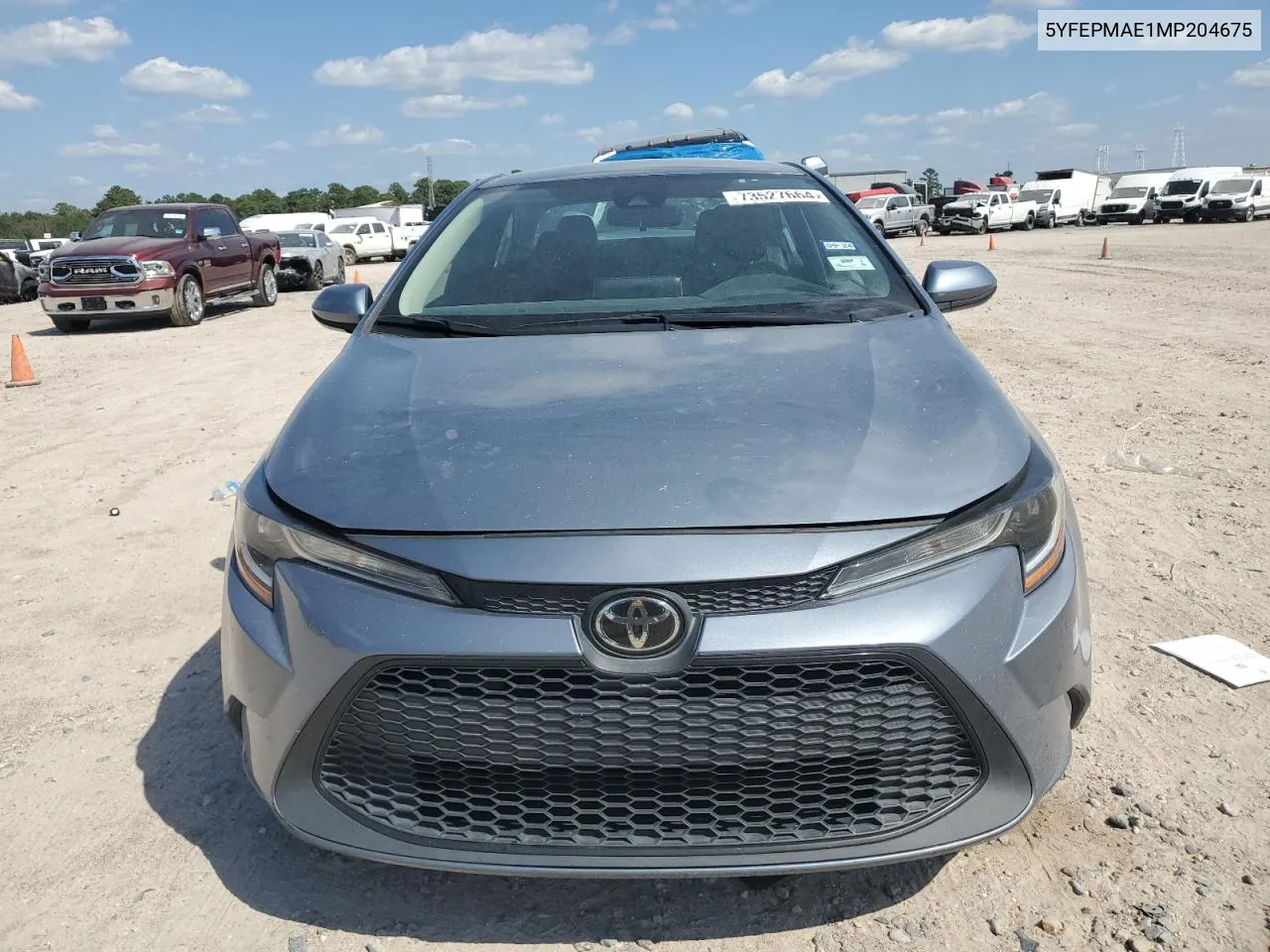 2021 Toyota Corolla Le VIN: 5YFEPMAE1MP204675 Lot: 73527664