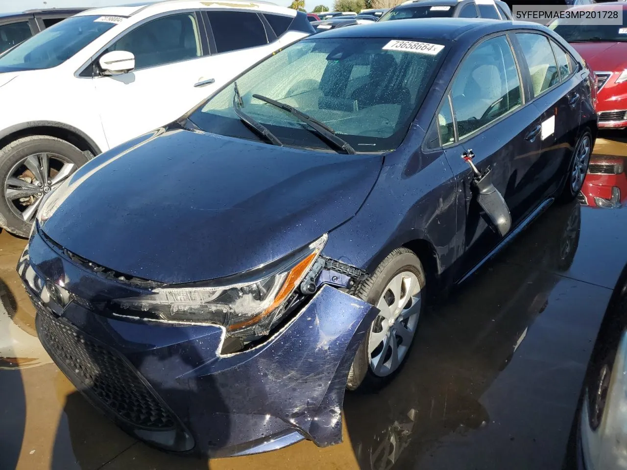 5YFEPMAE3MP201728 2021 Toyota Corolla Le