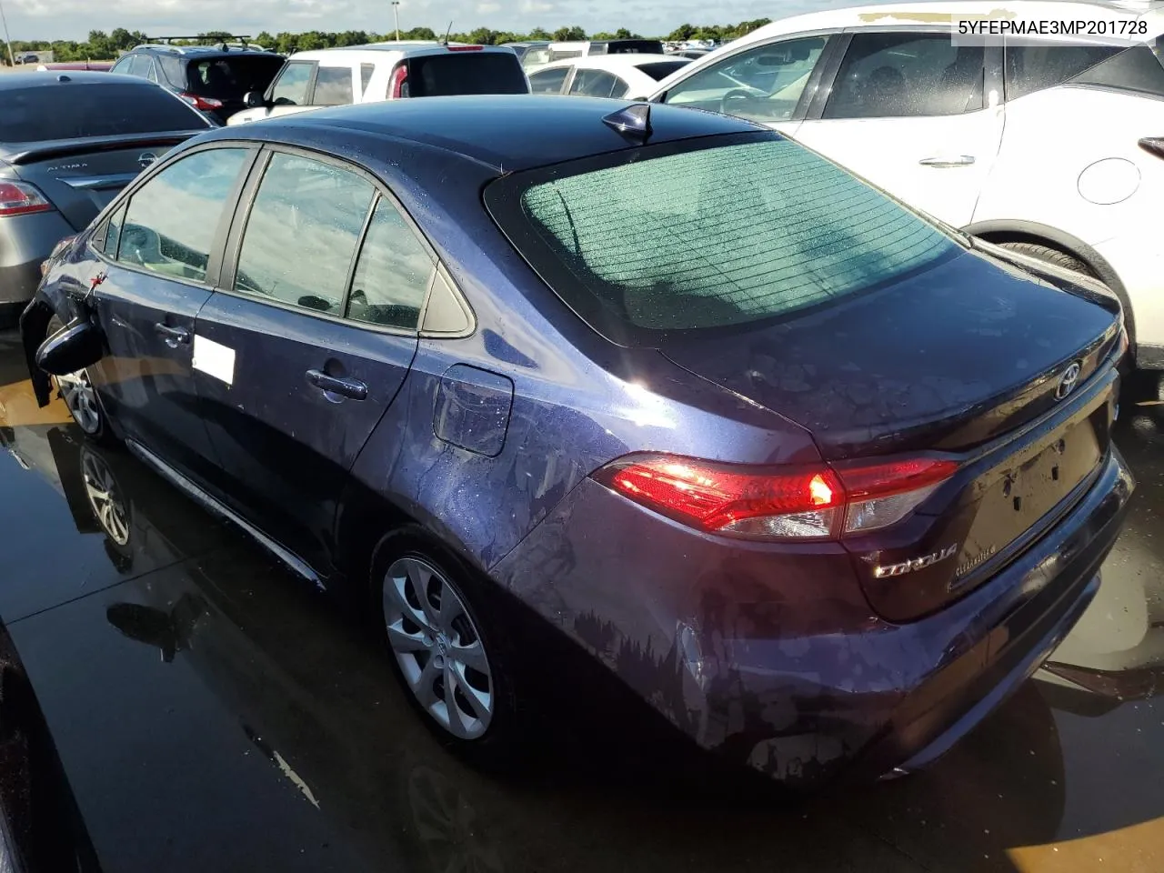 5YFEPMAE3MP201728 2021 Toyota Corolla Le