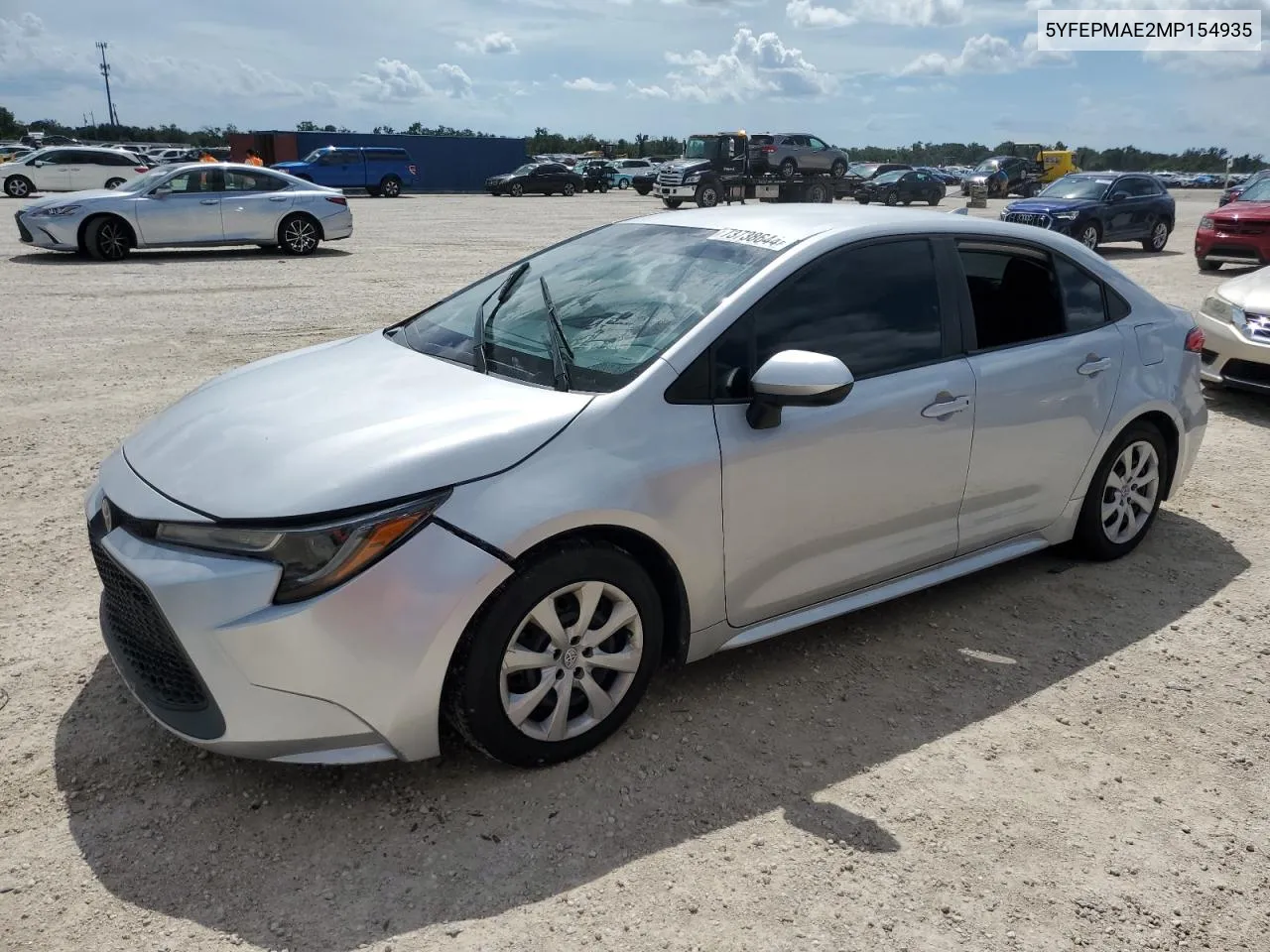 2021 Toyota Corolla Le VIN: 5YFEPMAE2MP154935 Lot: 73738644