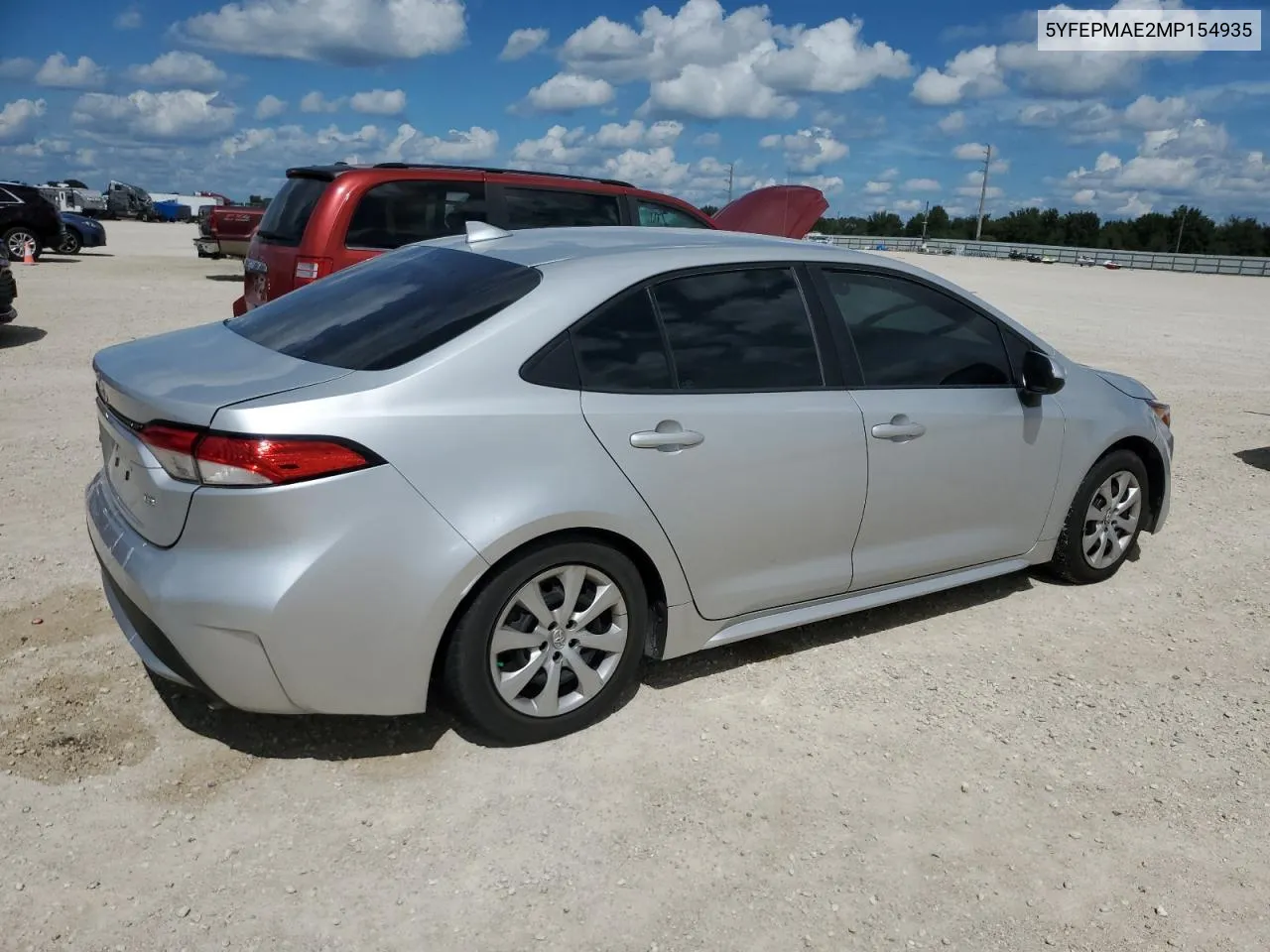 2021 Toyota Corolla Le VIN: 5YFEPMAE2MP154935 Lot: 73738644