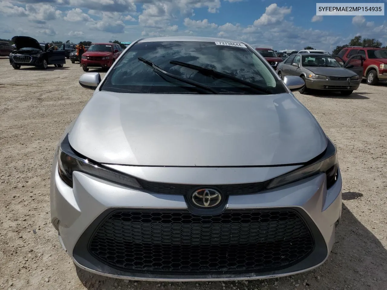 2021 Toyota Corolla Le VIN: 5YFEPMAE2MP154935 Lot: 73738644