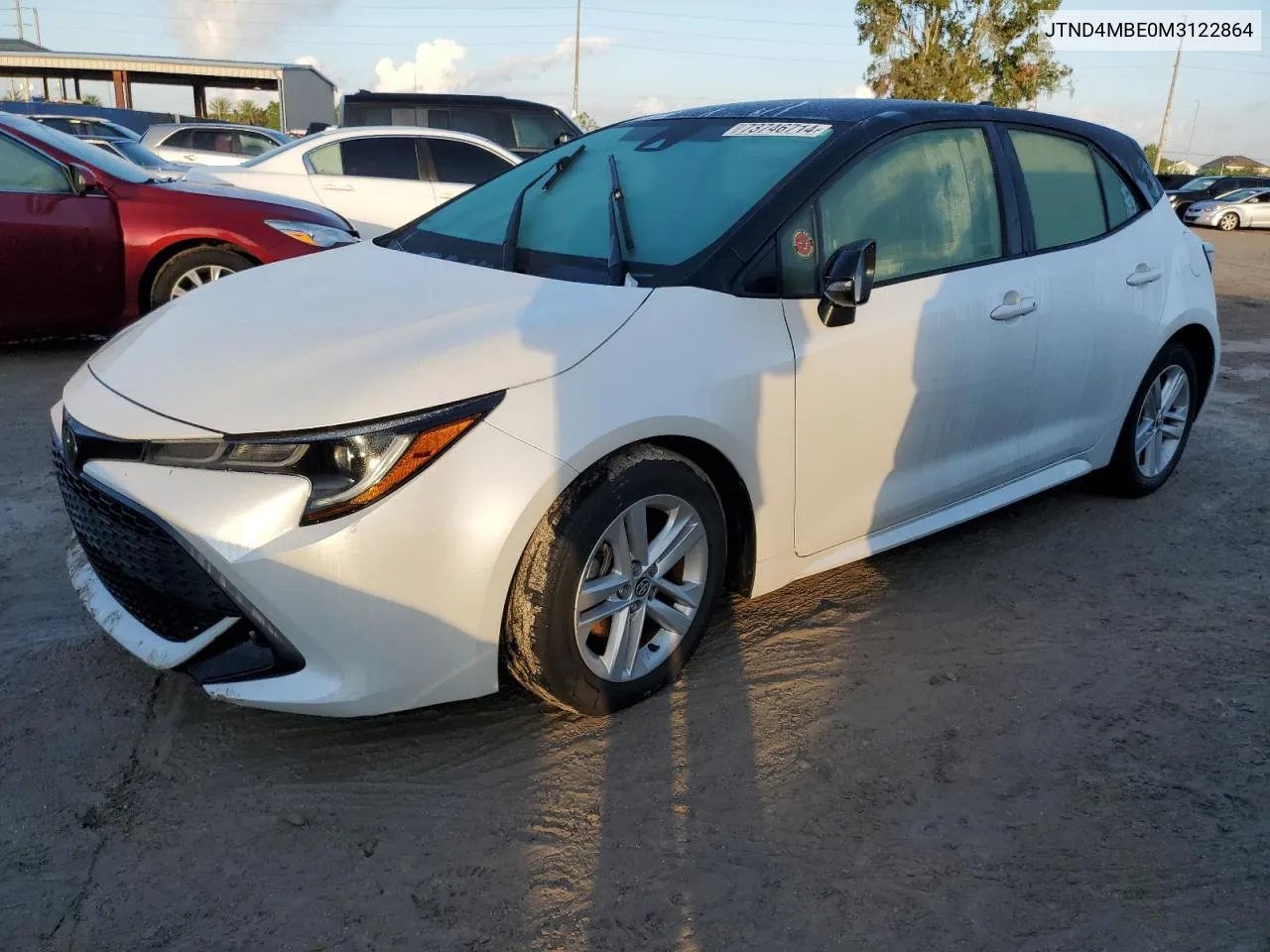 2021 Toyota Corolla Se VIN: JTND4MBE0M3122864 Lot: 73746714