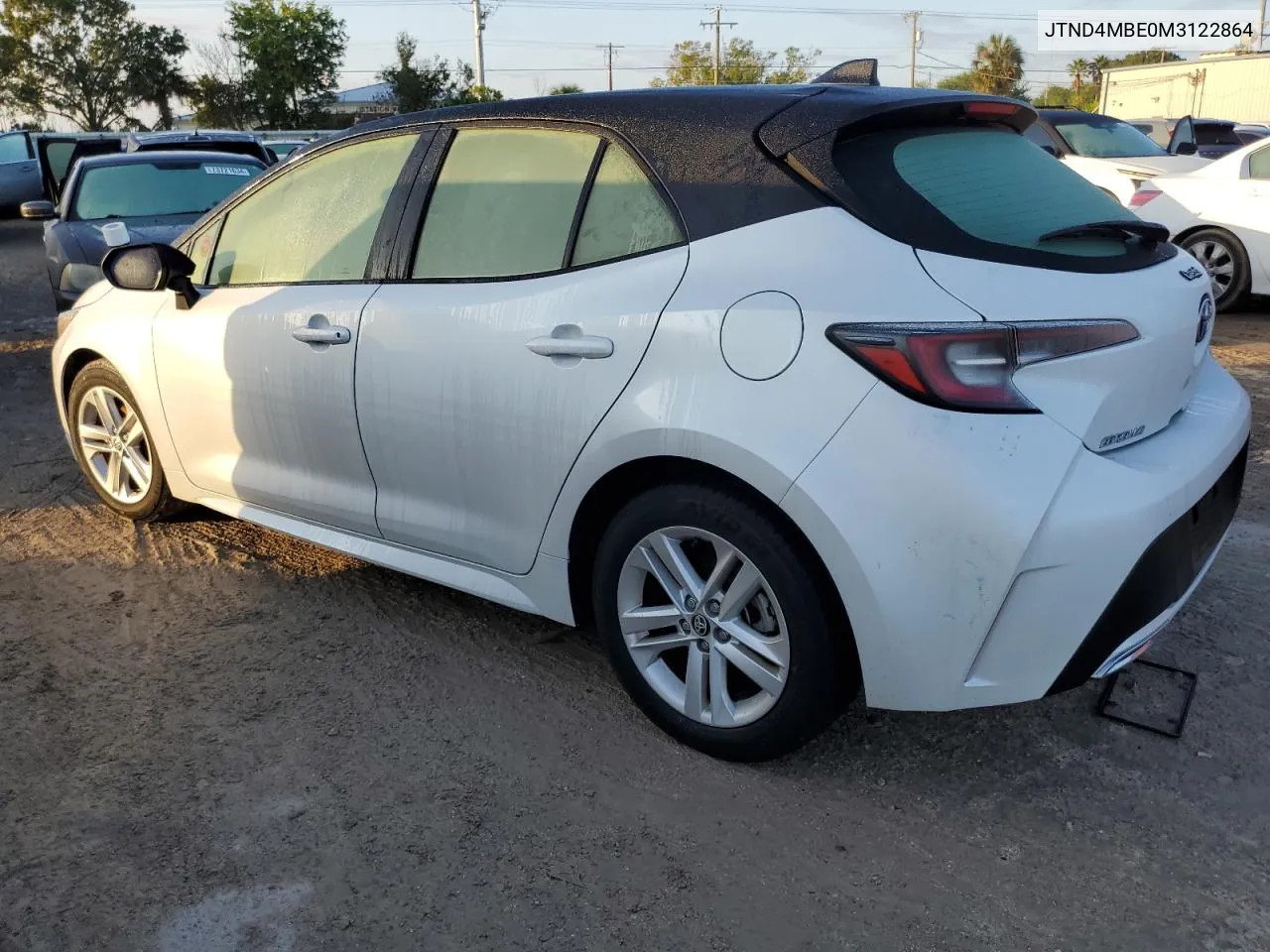 2021 Toyota Corolla Se VIN: JTND4MBE0M3122864 Lot: 73746714