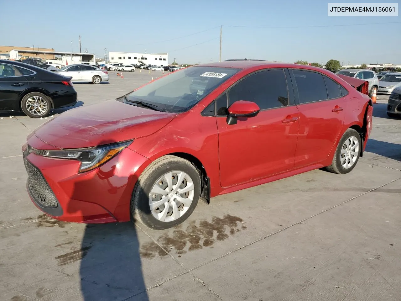 2021 Toyota Corolla Le VIN: JTDEPMAE4MJ156061 Lot: 74108184