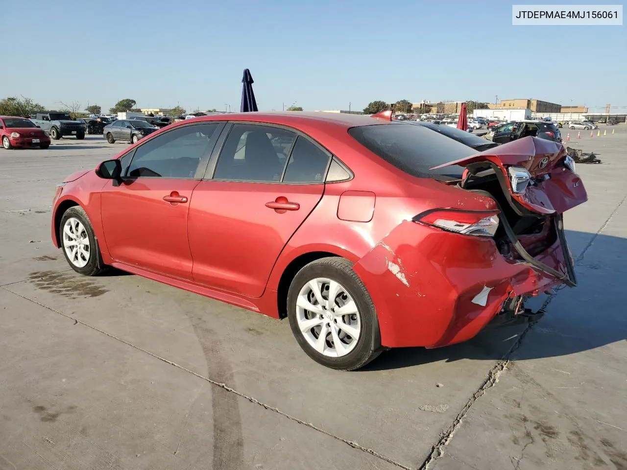 2021 Toyota Corolla Le VIN: JTDEPMAE4MJ156061 Lot: 74108184