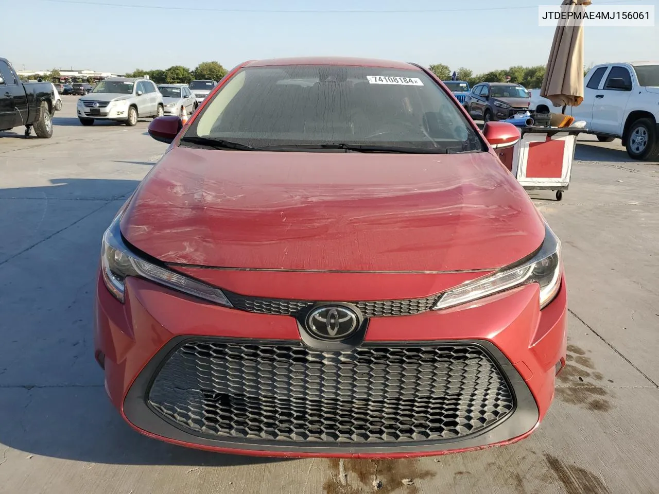 2021 Toyota Corolla Le VIN: JTDEPMAE4MJ156061 Lot: 74108184