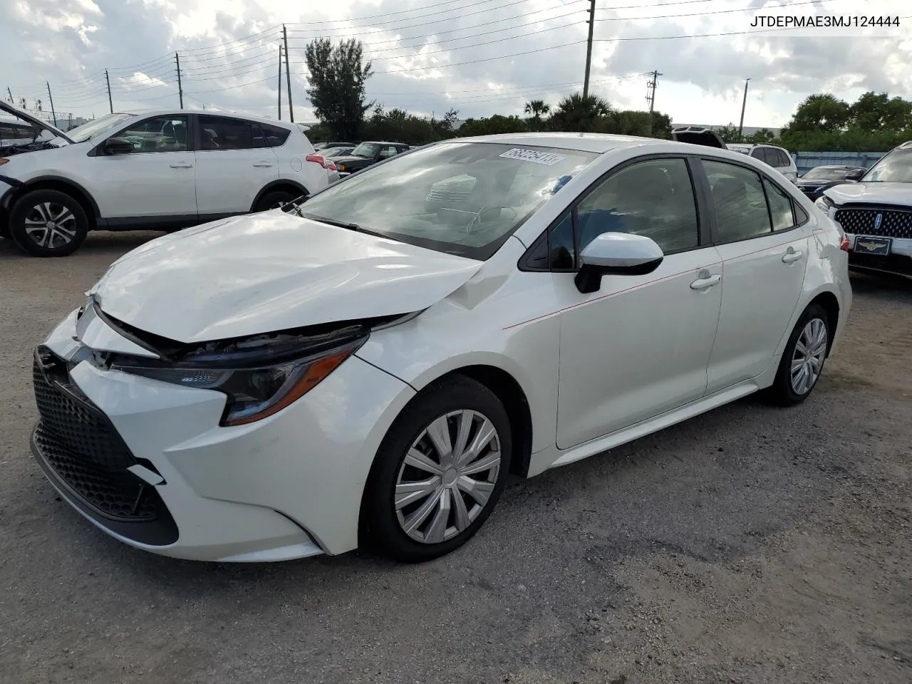 2021 Toyota Corolla Le VIN: JTDEPMAE3MJ124444 Lot: 74229104