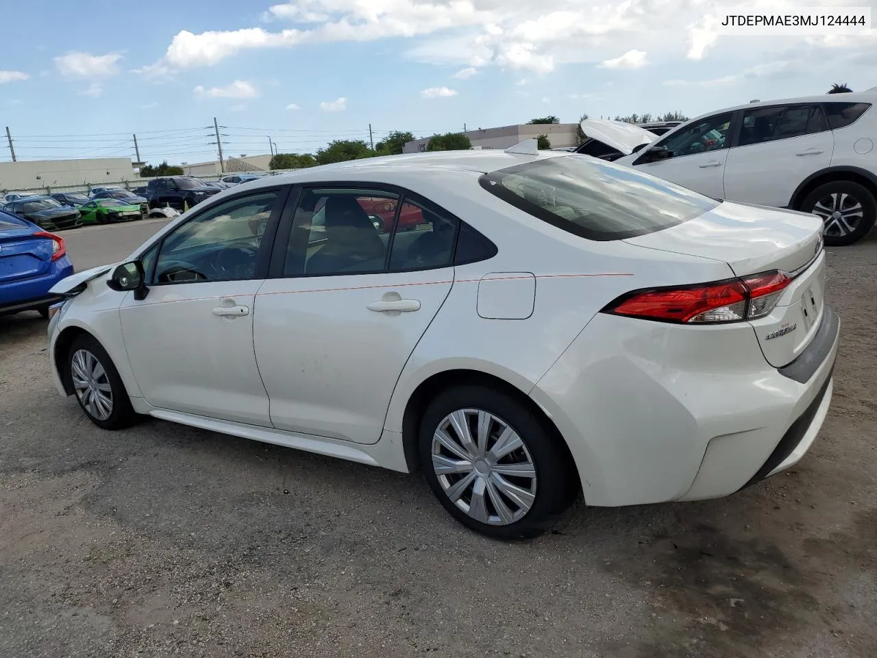 2021 Toyota Corolla Le VIN: JTDEPMAE3MJ124444 Lot: 74229104