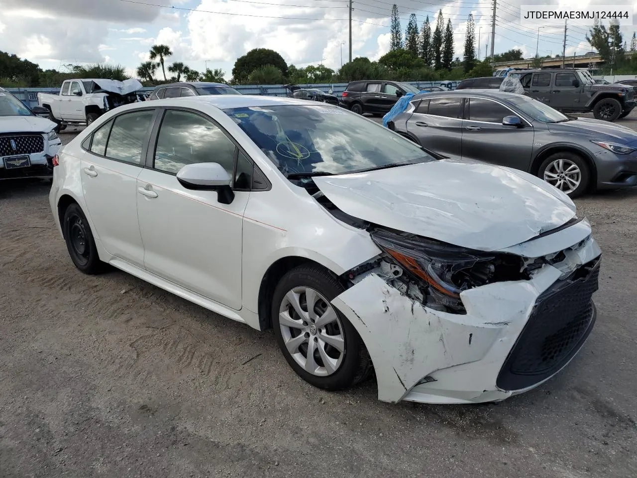 2021 Toyota Corolla Le VIN: JTDEPMAE3MJ124444 Lot: 74229104