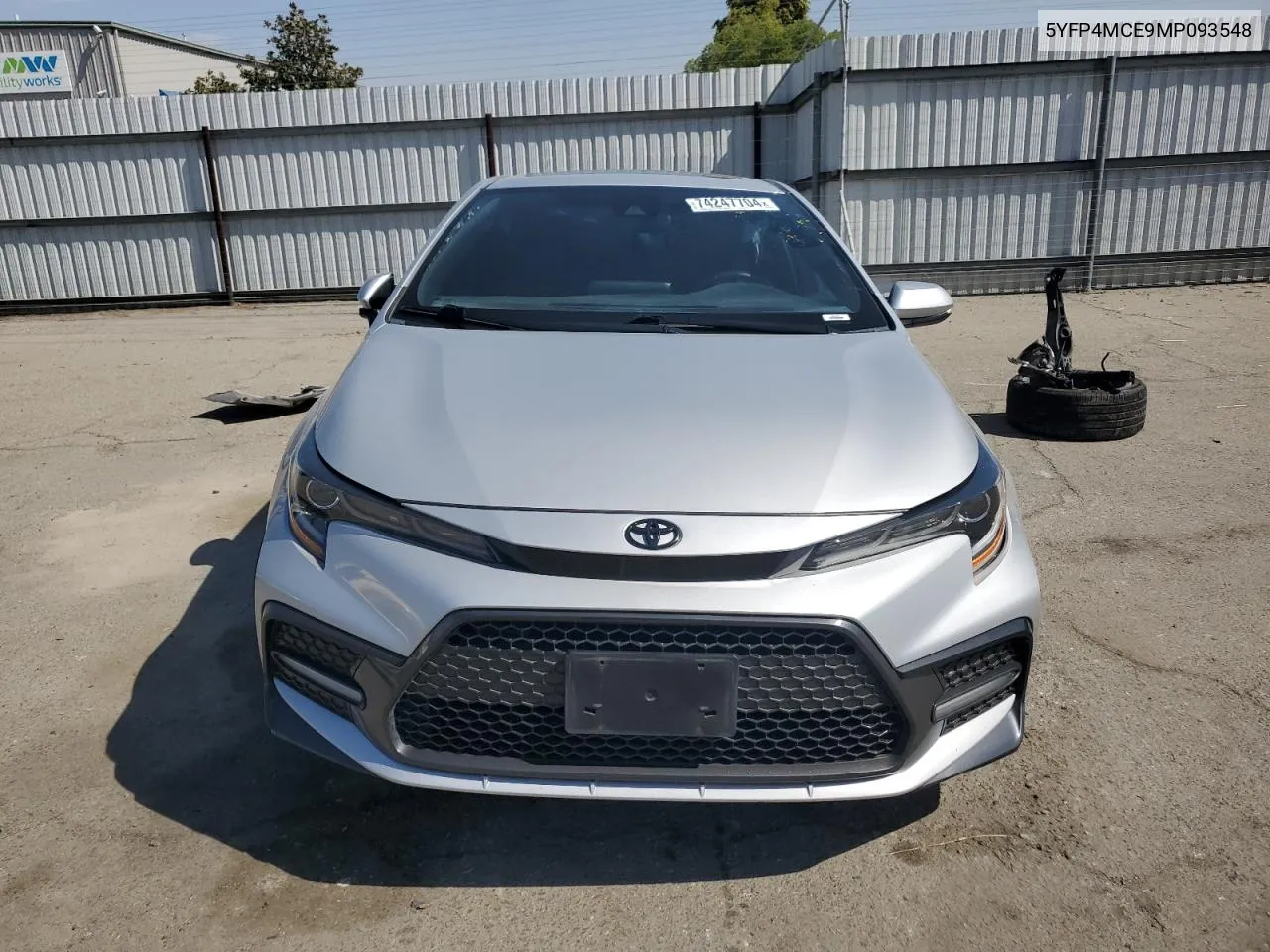 2021 Toyota Corolla Se VIN: 5YFP4MCE9MP093548 Lot: 74247704