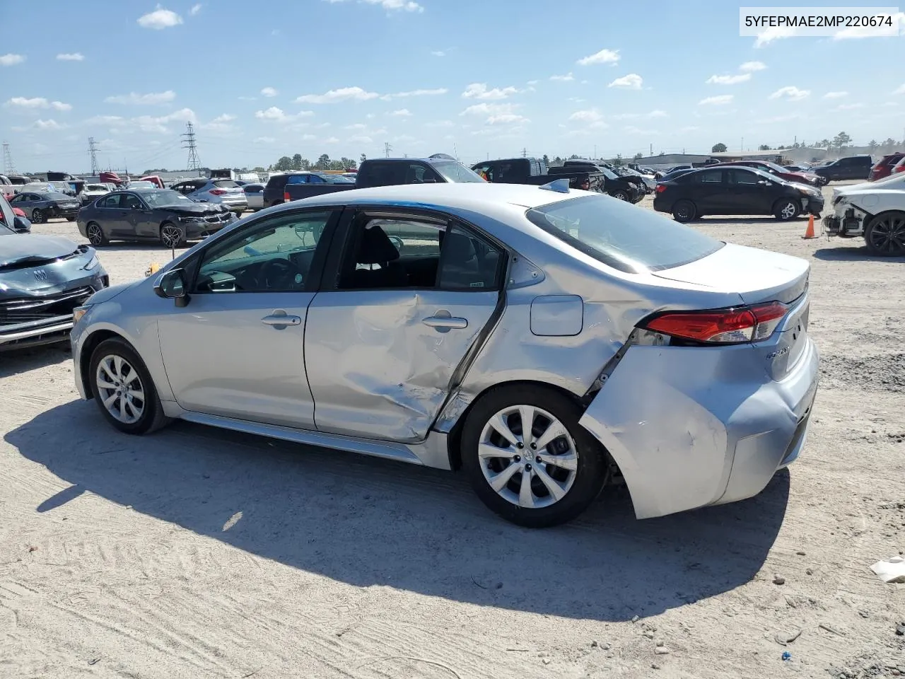 2021 Toyota Corolla Le VIN: 5YFEPMAE2MP220674 Lot: 74387724