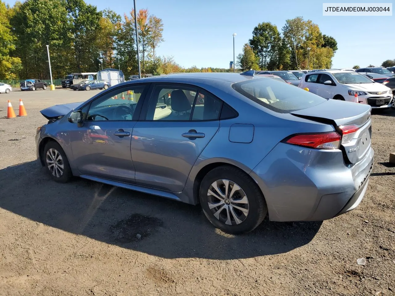 2021 Toyota Corolla Le VIN: JTDEAMDE0MJ003044 Lot: 74489754