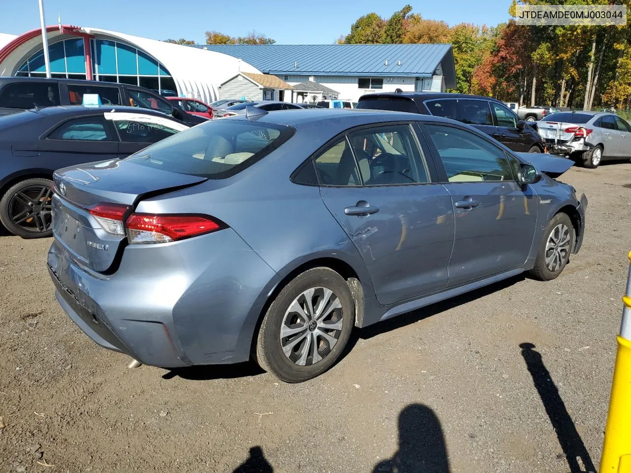 2021 Toyota Corolla Le VIN: JTDEAMDE0MJ003044 Lot: 74489754