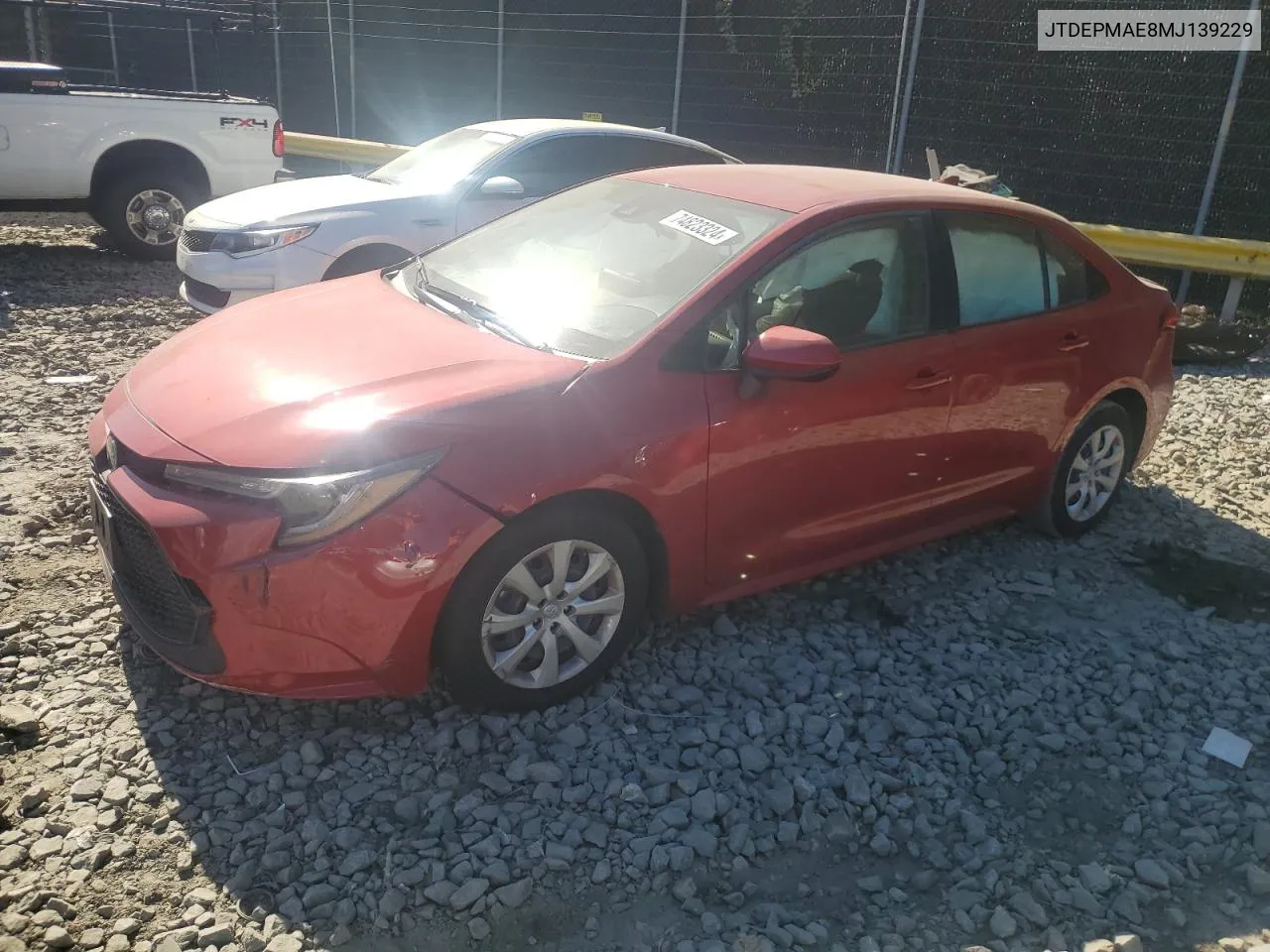 2021 Toyota Corolla Le VIN: JTDEPMAE8MJ139229 Lot: 74823324