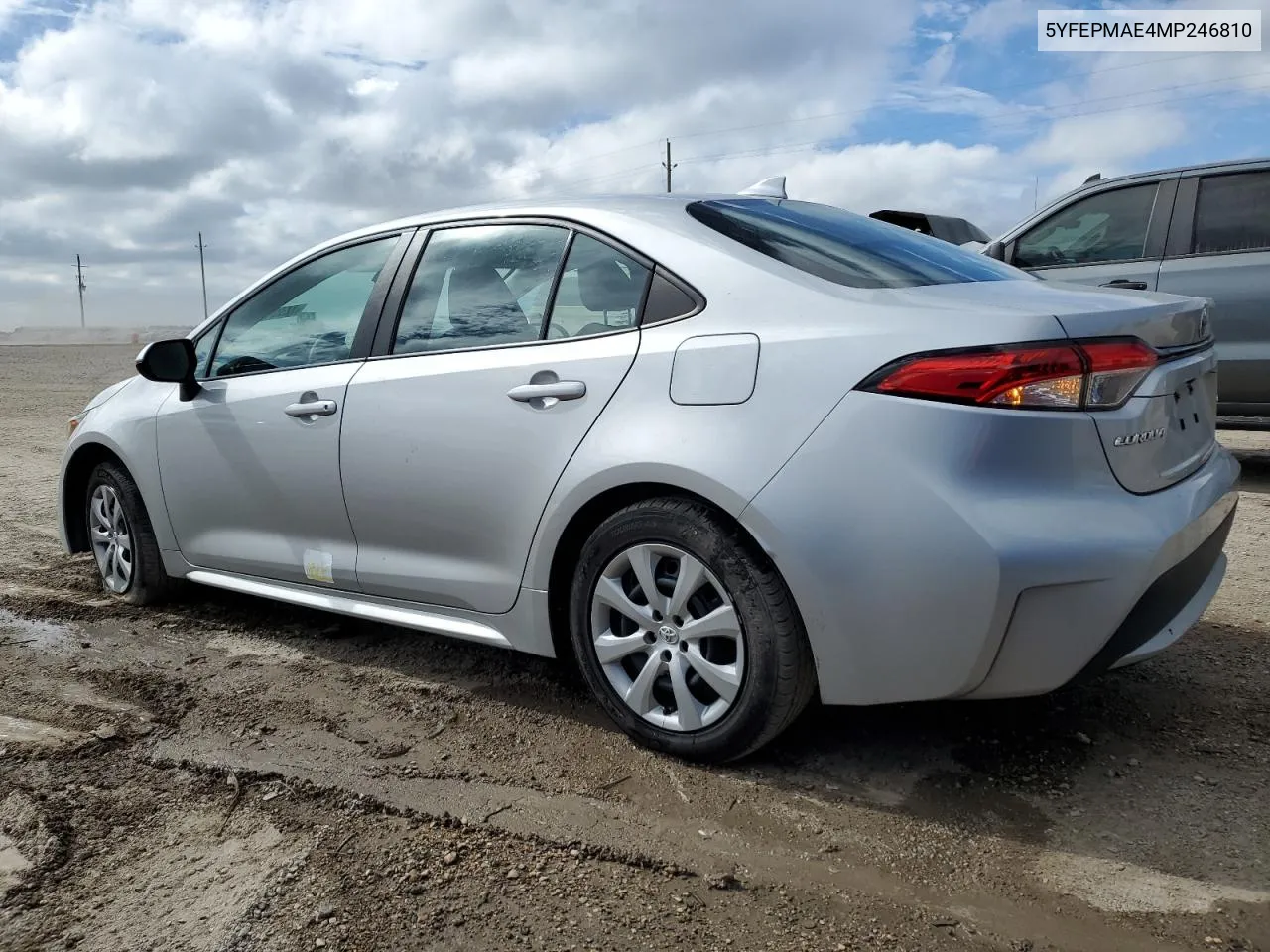 2021 Toyota Corolla Le VIN: 5YFEPMAE4MP246810 Lot: 74904834