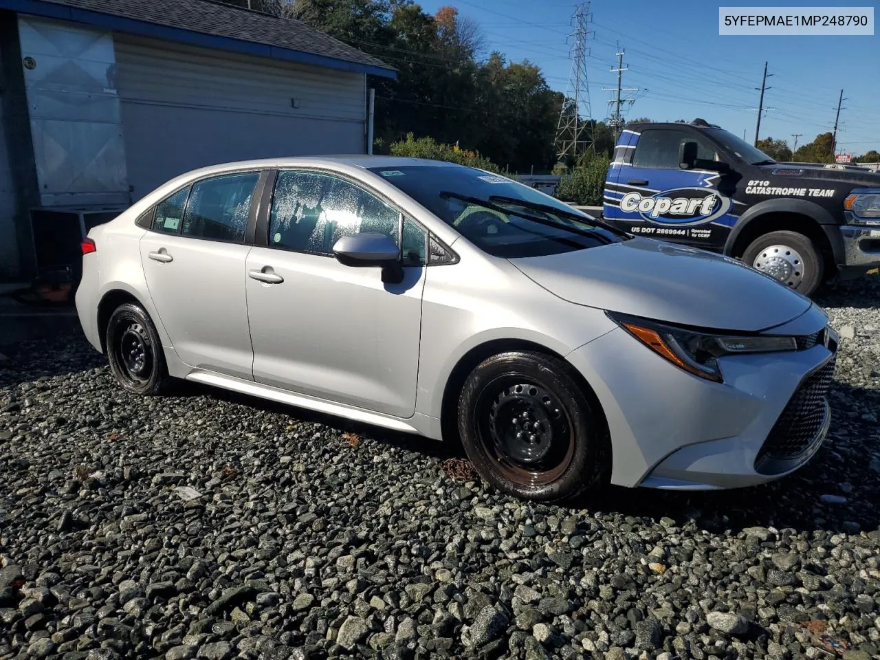 2021 Toyota Corolla Le VIN: 5YFEPMAE1MP248790 Lot: 76951874