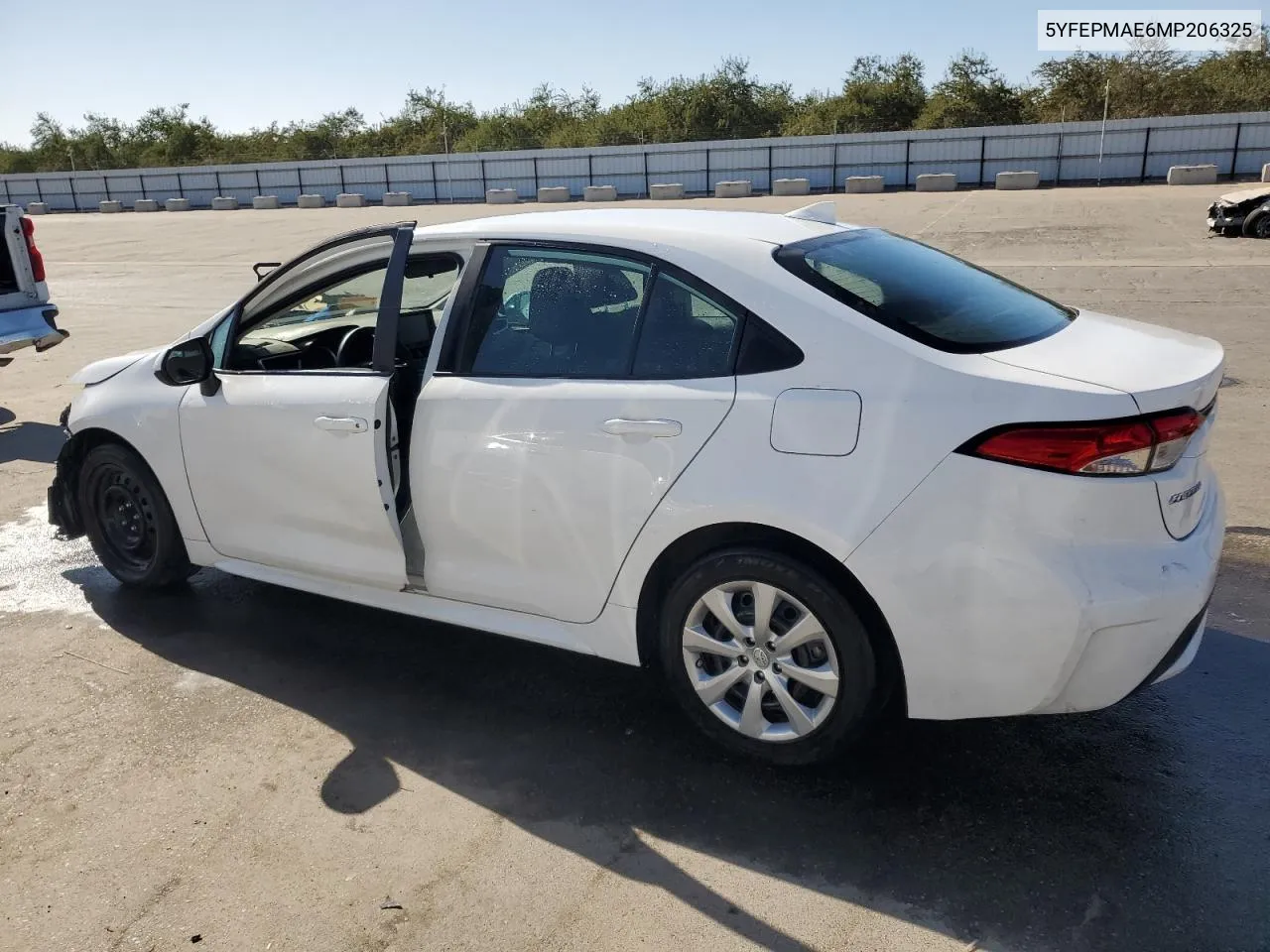 2021 Toyota Corolla Le VIN: 5YFEPMAE6MP206325 Lot: 77105064