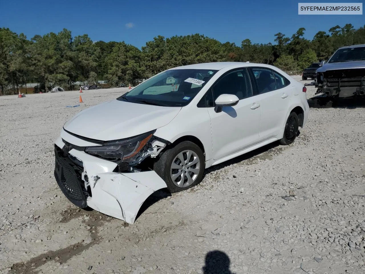 2021 Toyota Corolla Le VIN: 5YFEPMAE2MP232565 Lot: 77211304