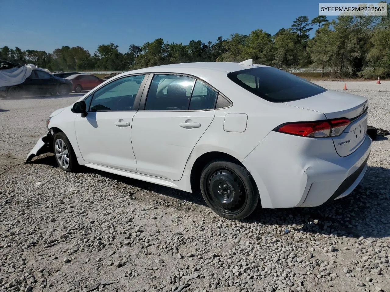 2021 Toyota Corolla Le VIN: 5YFEPMAE2MP232565 Lot: 77211304