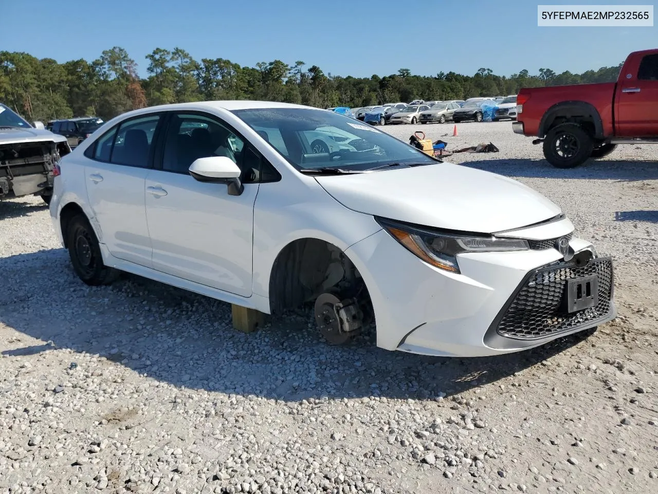 2021 Toyota Corolla Le VIN: 5YFEPMAE2MP232565 Lot: 77211304