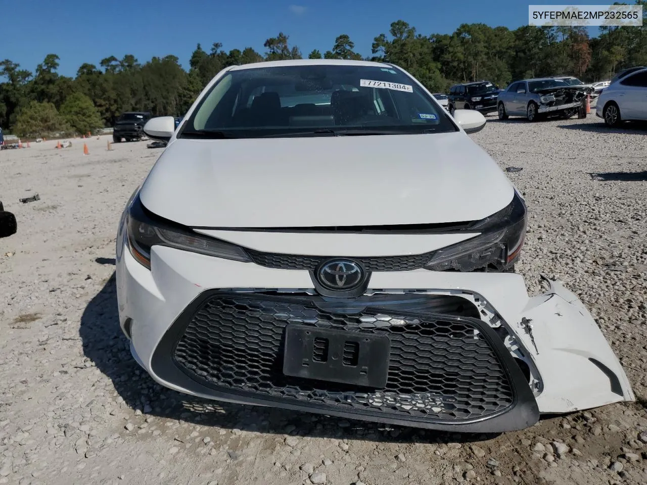 2021 Toyota Corolla Le VIN: 5YFEPMAE2MP232565 Lot: 77211304