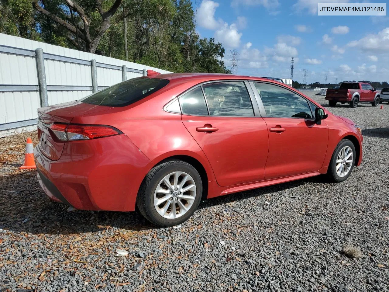 2021 Toyota Corolla Le VIN: JTDVPMAE4MJ121486 Lot: 77220704