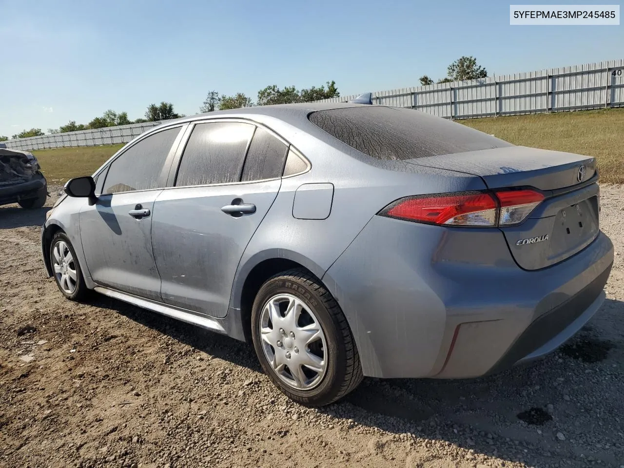 2021 Toyota Corolla Le VIN: 5YFEPMAE3MP245485 Lot: 77439624