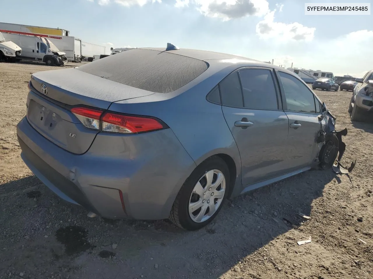 2021 Toyota Corolla Le VIN: 5YFEPMAE3MP245485 Lot: 77439624