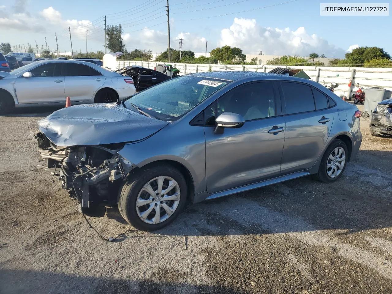 2021 Toyota Corolla Le VIN: JTDEPMAE5MJ127720 Lot: 77443904