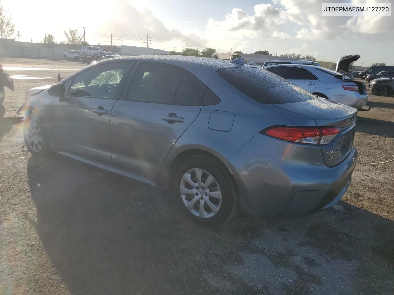 2021 Toyota Corolla Le VIN: JTDEPMAE5MJ127720 Lot: 77443904